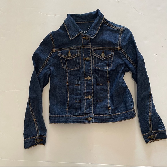 Revolution by Revolt Girls Denim Dark Wash Collared Button-up Jacket Size M - Picture 7 of 8